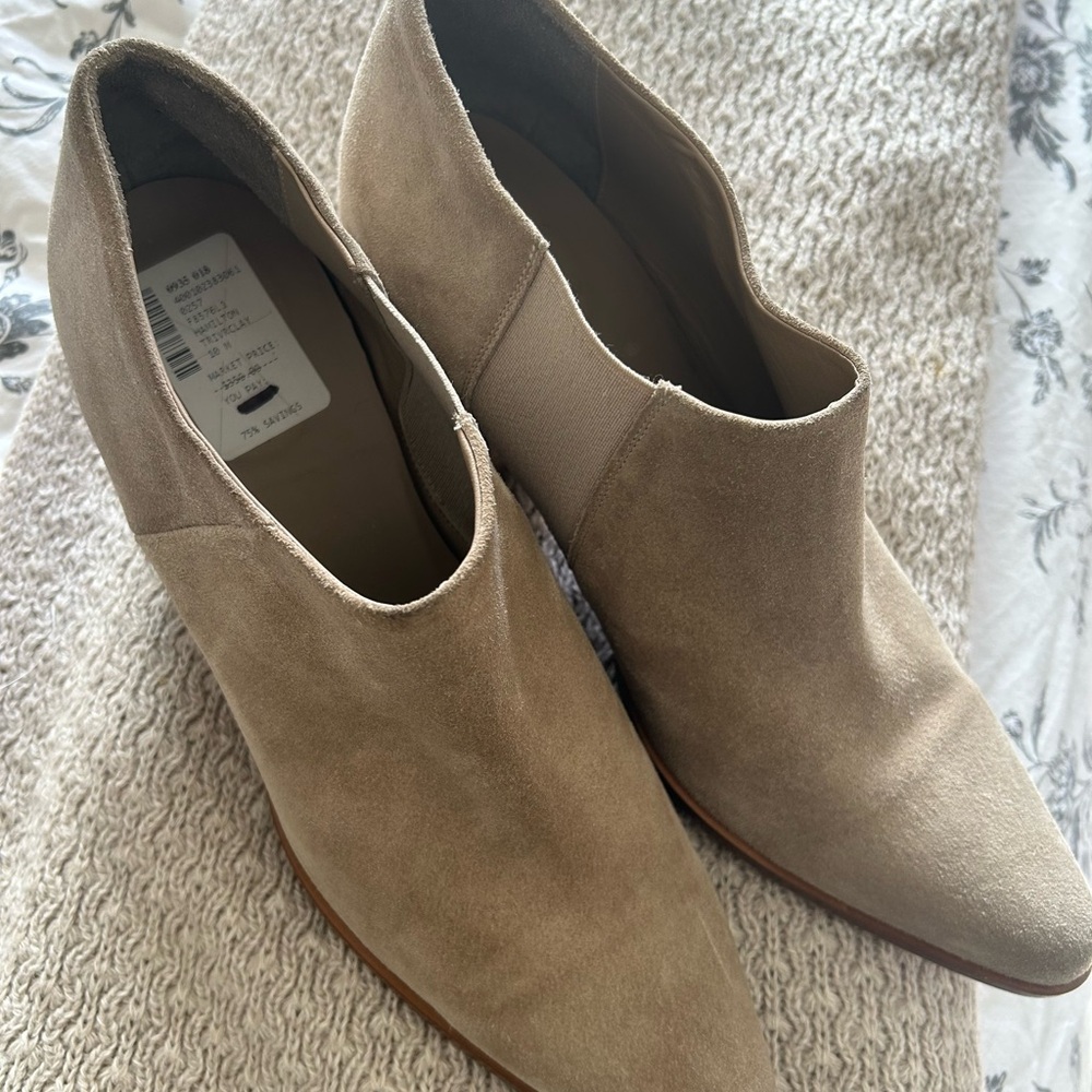 Vince Beige Suede Ankle Boots. Never worn. No skuffs